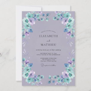Invitation Mariage Bohème Aquarelle Pérylène Teinte