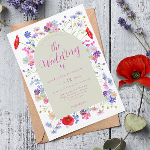 Invitation Mariage Bohème aux Fleurs Sauvages