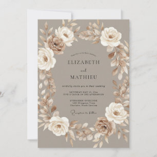 Invitation Mariage Bohème aux Tons Moka Sourdine