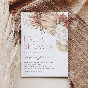 Invitation Mariage Bohème avec Orchidée Blanche et Palmier Sé