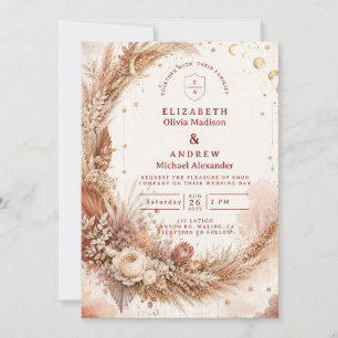 Invitation Mariage Bohème Céleste Intemporel