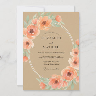 Invitation Mariage Bohème Charmant aux Pêches