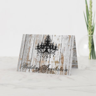 Invitation mariage bohème chic bois de grange rustique campag