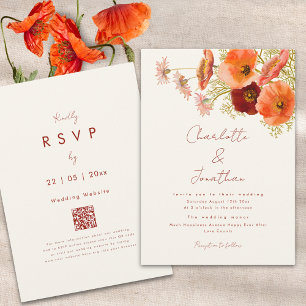 Invitation Mariage Bohème Chic Floral d'Automne