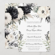 Mariage Bohème Crème Noir Fleurs Sombres