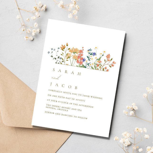 Invitation Mariage Bohème de Fleur de Champ d'Été (Créateur téléchargé)