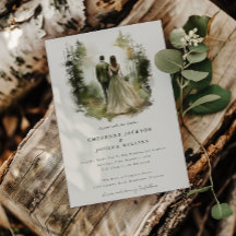 Mariage bohème de la forêt d'aquarelle enchantée