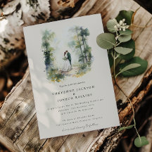 Mariage bohème de la forêt d'aquarelle enchantée