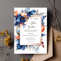 Mariage Bohème Élégant Bleu Nuit en Terre Cuite