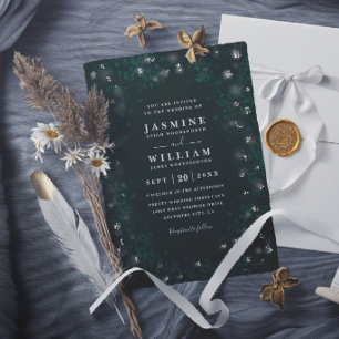 Invitation Mariage Bohème Élégant Moderne Rustique sous la Lu