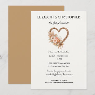 Invitation Mariage Bohème Élégant Simple Terreux