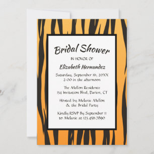 Invitation Mariage Bohème Fête de Mariée Impression Tigre Noi