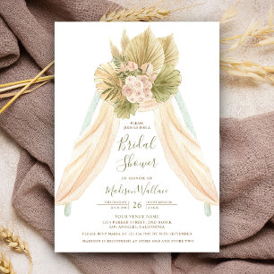 Invitation Mariage Bohème Fleur de Palmier Séché Arche Triang