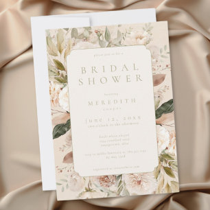 Invitation Mariage Bohème Fleurie Neutre
