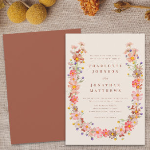 Invitation Mariage Bohème Floral Automnal