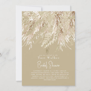 Invitation Mariage Bohème Moderne au Thème Pampas Beige