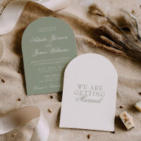 Mariage Bohème Moderne Élégant Vert Sauge Arqué