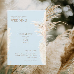 Invitation Mariage Bohème Pampas Ciel Bleu Ensemble