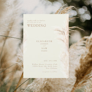 Invitation Mariage Bohème Pampas Crème Ensemble