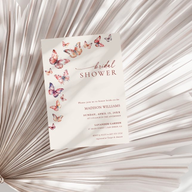 Invitation Mariage bohème papillon (Créateur téléchargé)