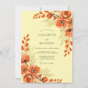 Invitation Mariage Bohème Radiant Orange Brûlé