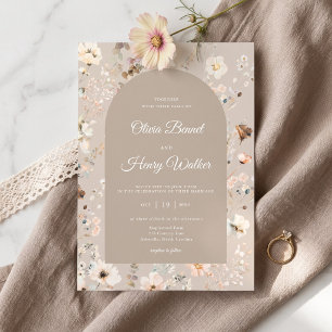 Invitation Mariage Bohème Rustique Floral d'Automne