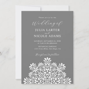 Invitation Mariage Bohème Rustique Floral Mandala Soleil Leva