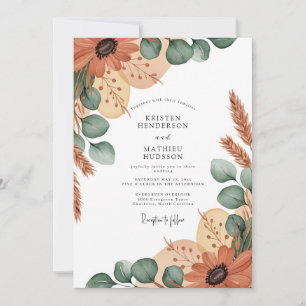Invitation Mariage Bohème Terracotta Terreux