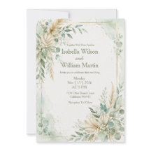 Mariage bohème vert menthe aquarelle