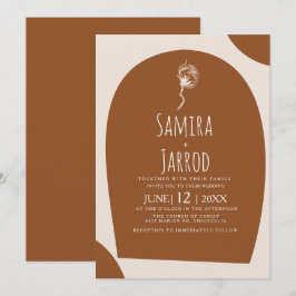 Invitation Mariage bohémien à main naturelle à arc