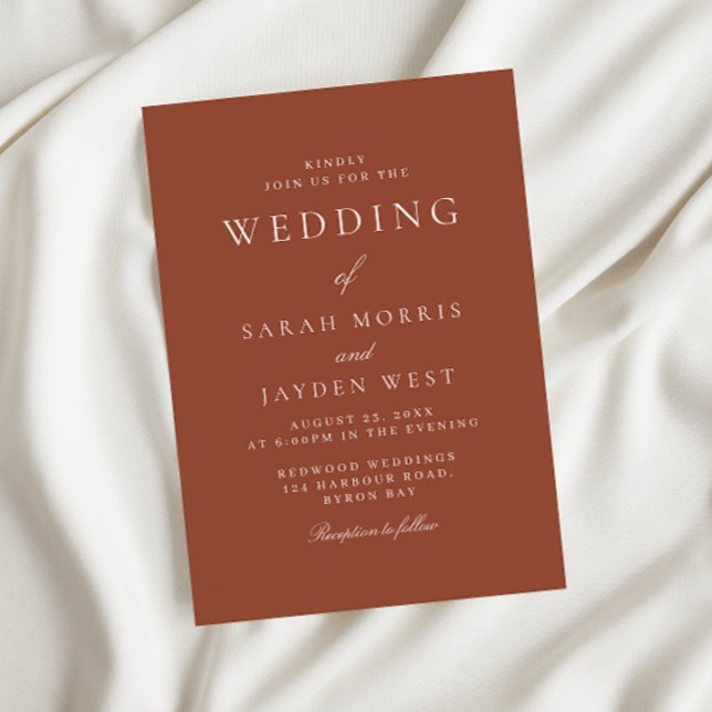 Invitation Mariage Boho d'été en terre cuite moderne (Créateur téléchargé)