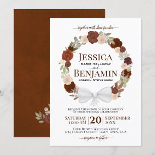 Invitation Mariage Boho Élégant Boho Orange rouille