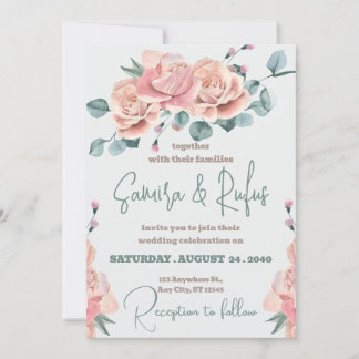 Invitation Mariage Boho en terre cuite et orchidées blanches
