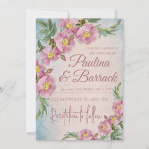 Invitation Mariage Boho en terre cuite et orchidées blanches