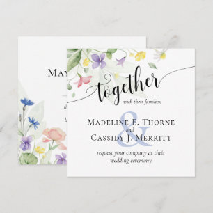 Invitation Mariage Boho Fleur sauvage simple et élégant