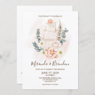Invitation Mariage Boho floral simple