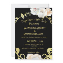 Mariage Boho moderne Floral Noir et Or