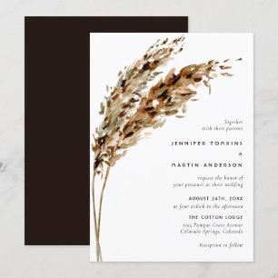 Invitation Mariage Boho Pampas Grass