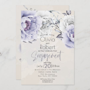 Invitation Mariage   Boho Rustic Lilac et Alabaster Peony