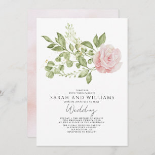Invitation Mariage Boho vert clair rose Sage