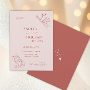 Invitation mariage boho vintage