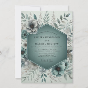 Invitation Mariage Boisé Éthéré de Teal