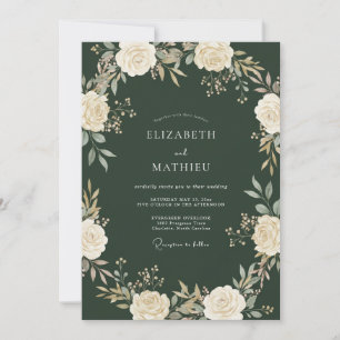 Invitation Mariage Boisé Exquis de Teinte Verte Chasse