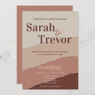 Invitation Mariage Bold Typographie Dusty Rose
