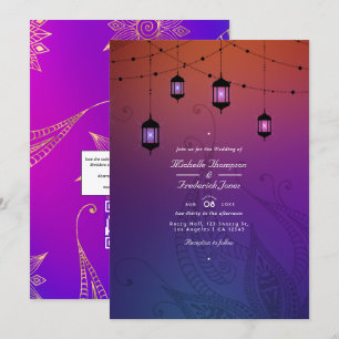 Invitation Mariage Bollywood arabe QR Code RSVP