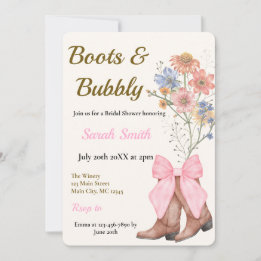 Invitation Mariage Boots and Bubbly