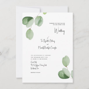 Invitation Mariage botancien simple moderne Aquarelle