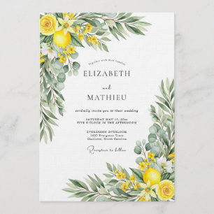 Invitation Mariage Botanique à Fleurs Jaunes