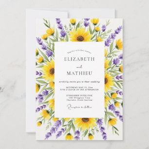 Invitation Mariage Botanique à la Lavande Jaune