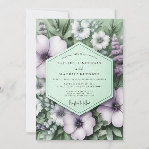 Invitation Mariage Botanique à la Sauge Lavande